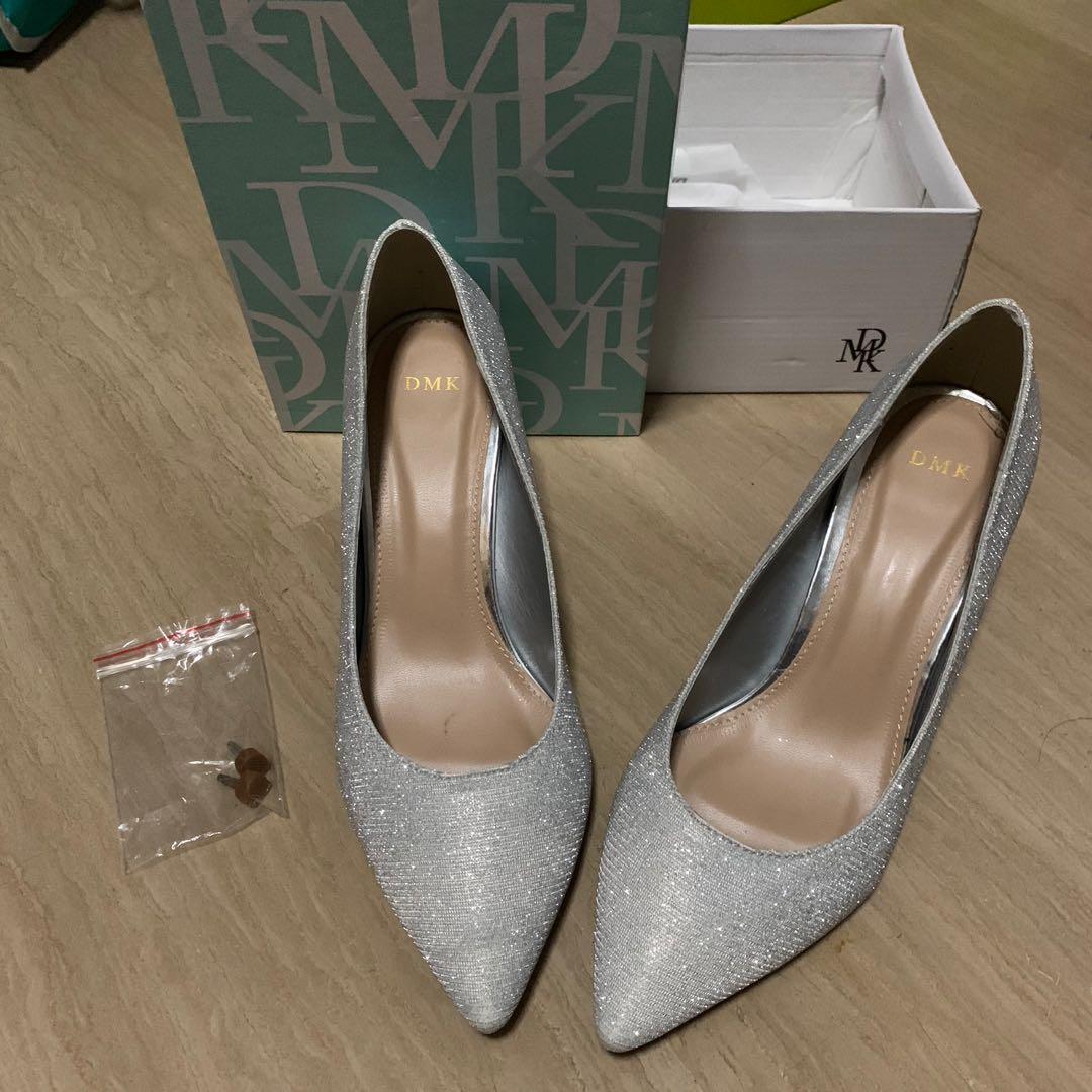 silver heels size 11