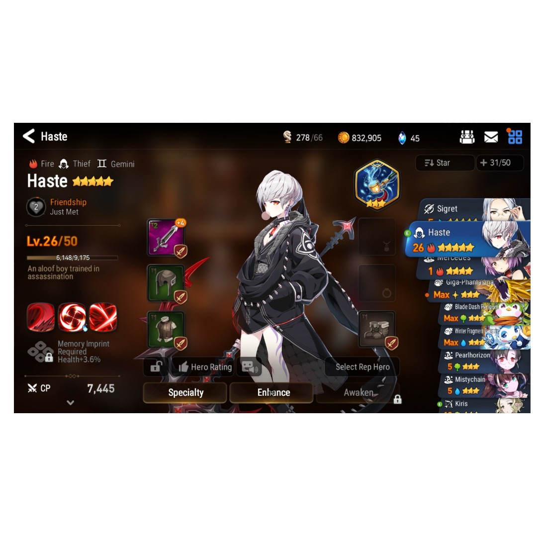 Epic Seven Account 2 SSR (Haste + Sigret), Video Gaming, Gaming