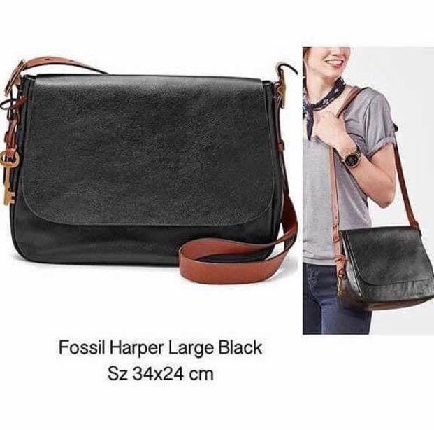 Fossil harper large black shop