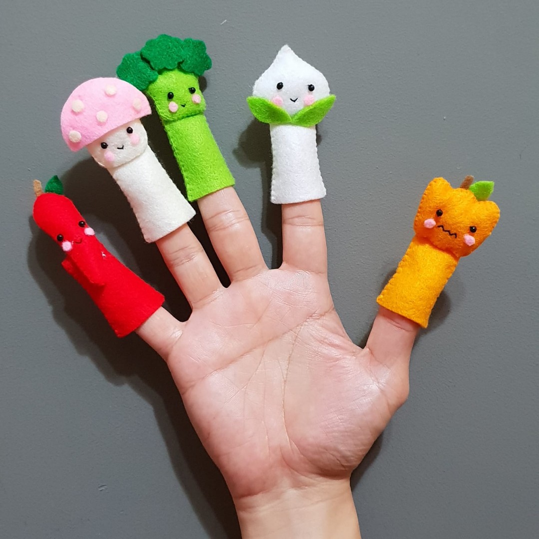 Fruits \u0026 vegetables - finger puppets (3 