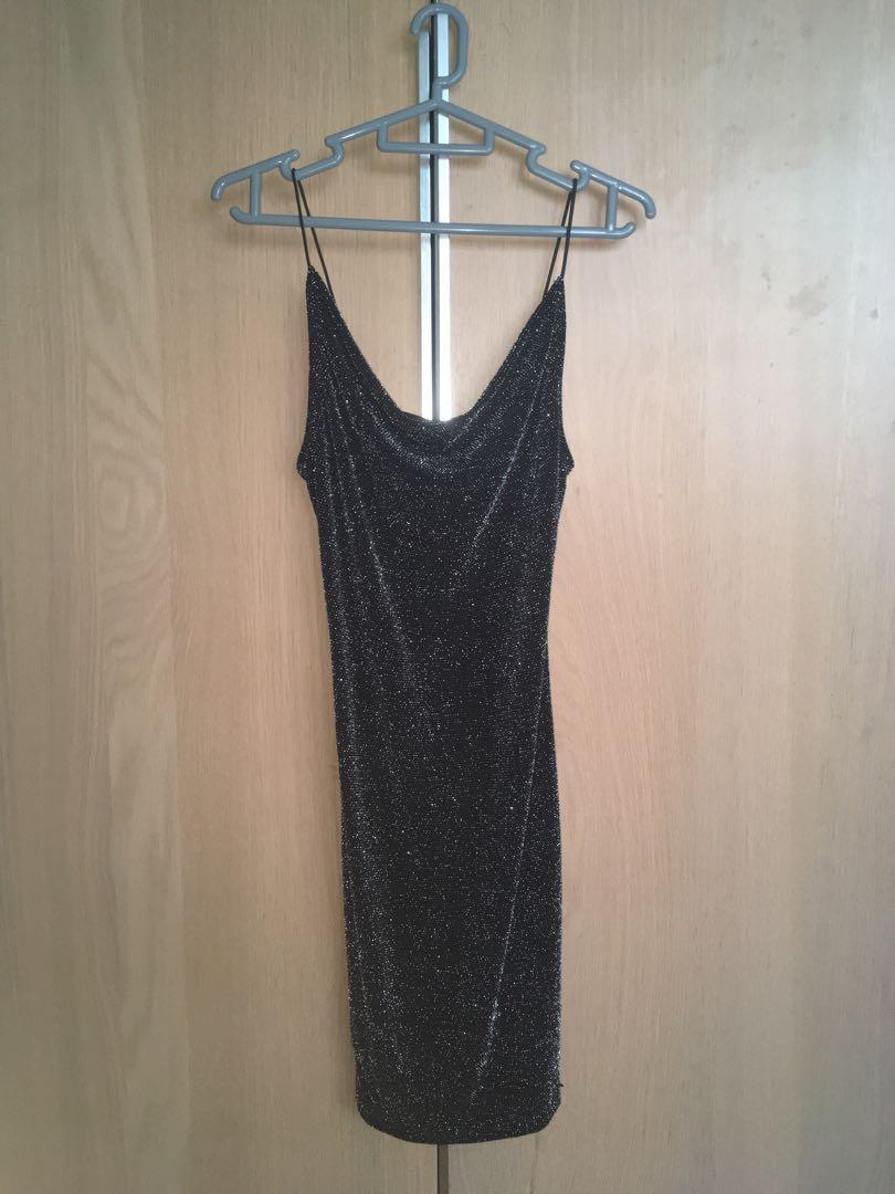 h&m shiny dress