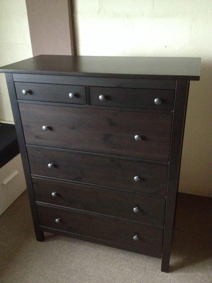 Ikea Hemnes Chest Of 6 Drawers Black Almari Home Furniture