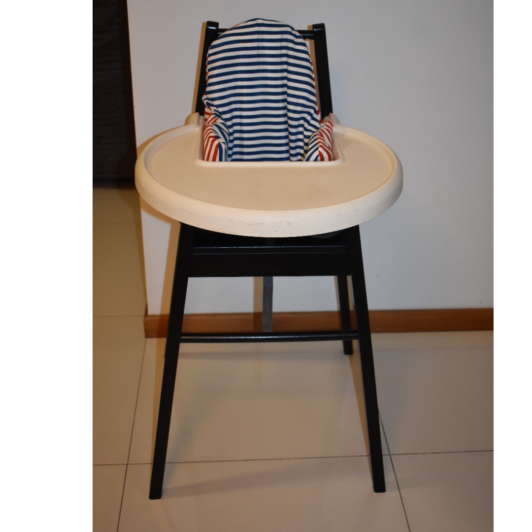 Ikea Wooden High Chair With Cushion Tray Babies Kids Nursing Feeding On Carousell
