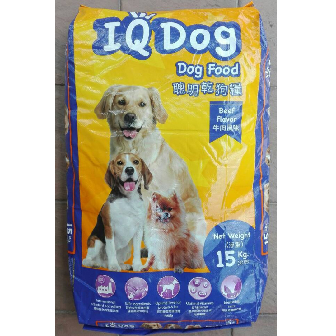 Iq Dog Beef Flavor Dog Food Makanan Anjing 15kg Pet Supplies Pet
