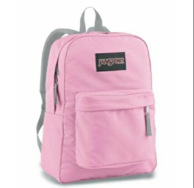 baby pink jansport backpack