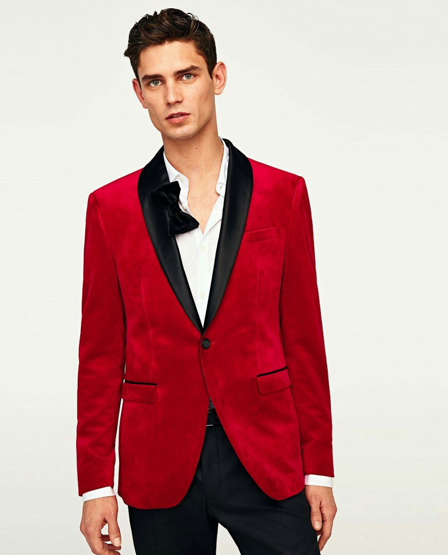 Mens red blazer cheap clearance