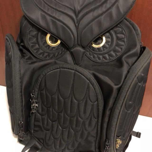 Owl SMALL OLIVE 3D backpack MORN CREATIONS bag INFANT legend  hoot hooter 