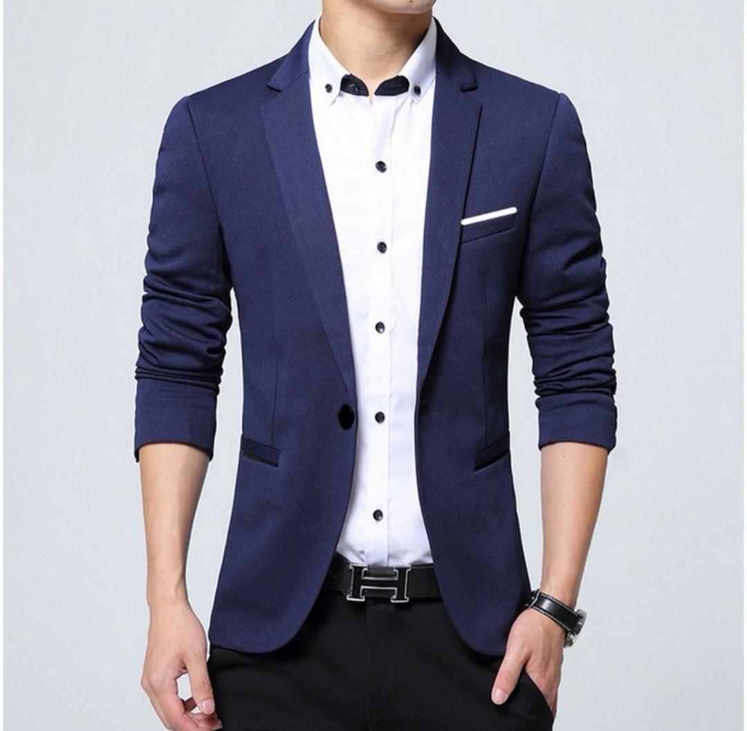 Men's fashion navy blue blazer hotsell
