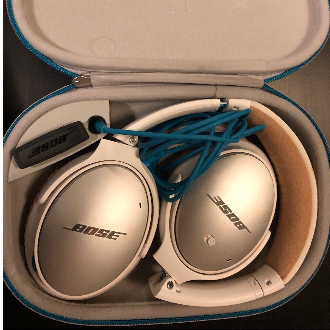 NEW Bose QuietComfort 25 Acoustic Noise Cancelling Headphones for Apple devices White wired 3.5mm Audio Headphones Headsets on Carousell