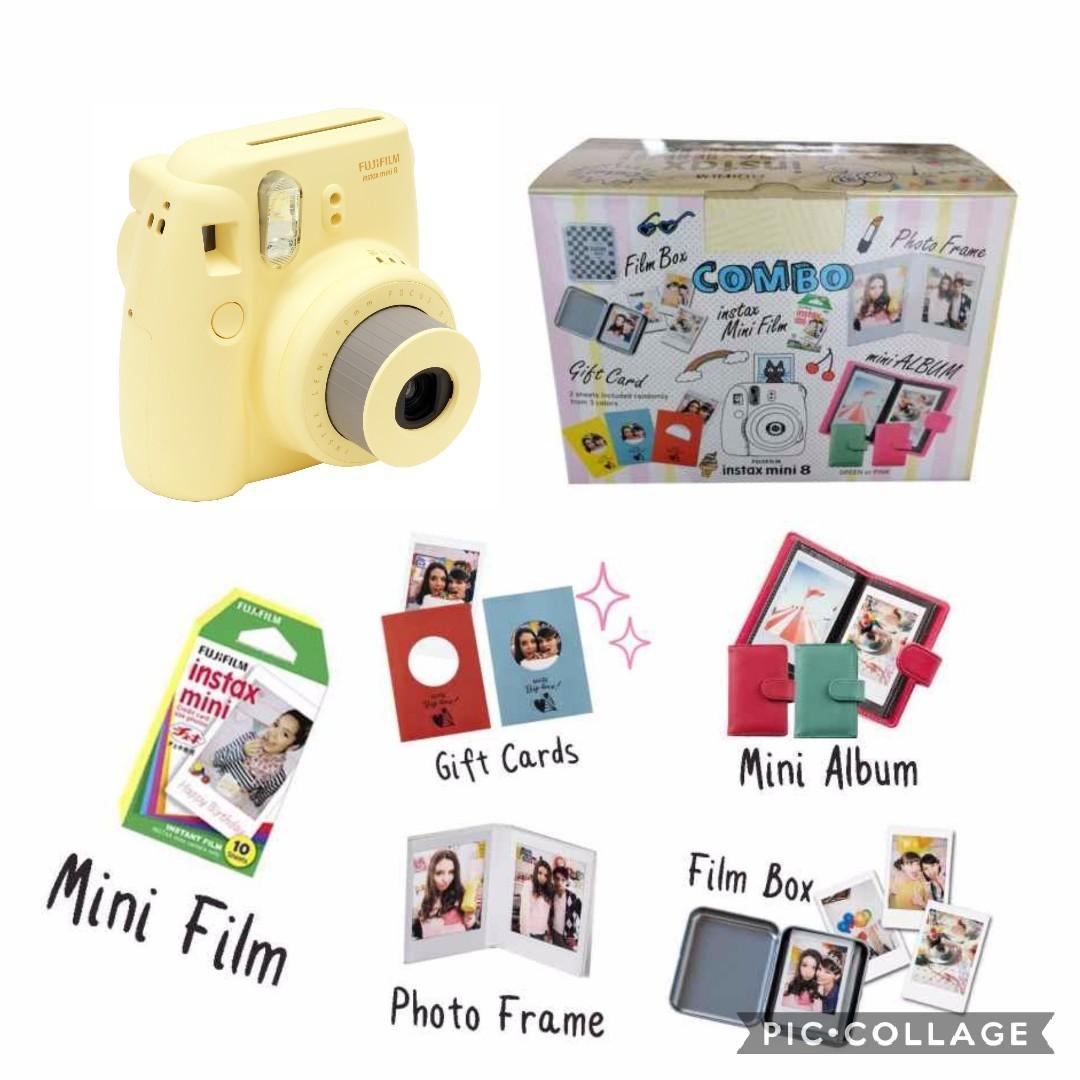 Ready Stock New Fujifilm Poloraid Instax Mini 8 Polaroid Camera Combo Kits Photography Cameras Others On Carousell