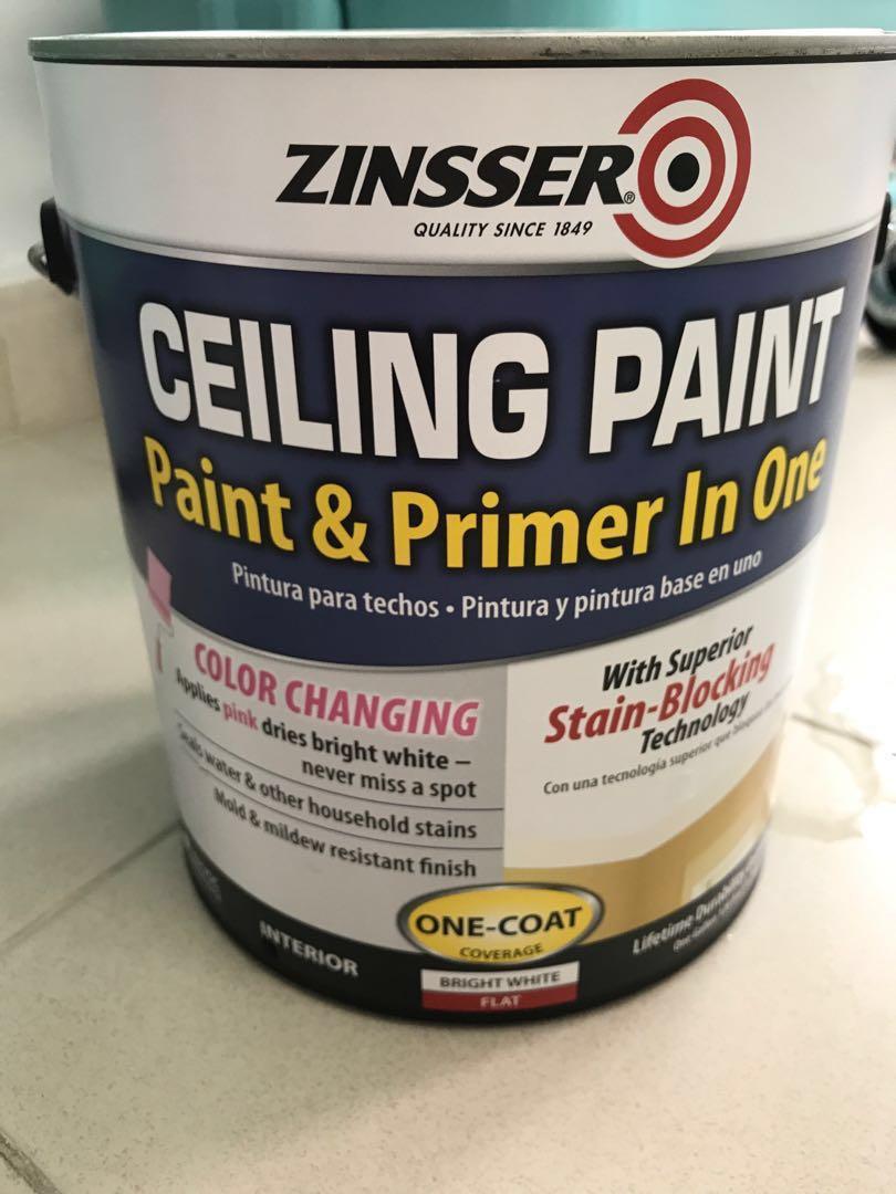 New Zinsser Ceiling Paint Primer White 3 8 Lw Everything Else