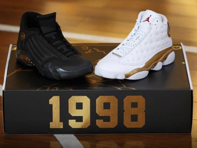 Nike Air Jordan DMP Pack 13 14 Championship Sneakers White x Black