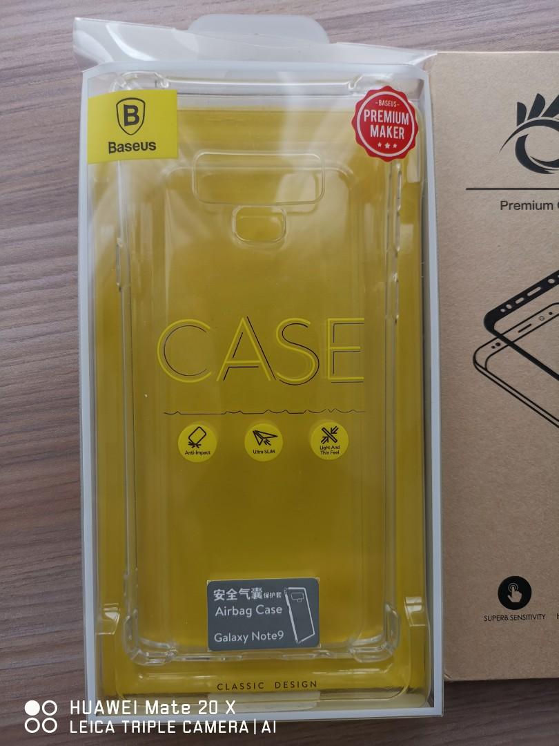 Note 9 screen protector case (Category: Cases & Sleeves) located in Singapore. Submitted by honestlim (Listing ID 201637992, Image 2). Description: okonz premium screen protector x 2 $15 each note 9 clear air bubble case x $15 tempered screen protector Korea x $12 each Total $52 Now selling at $28 for all.