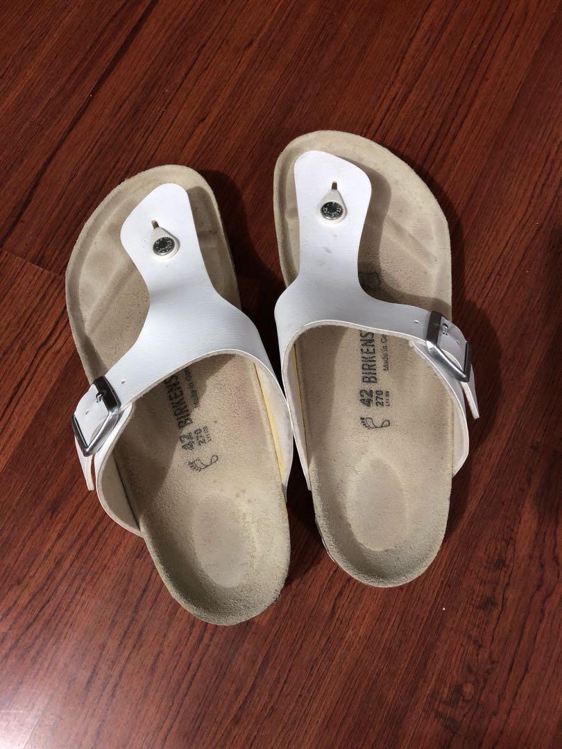 Original White Birkenstock Zalora Bought Used Few Times Men s Fashion Footwear Slippers Slides on Carousell