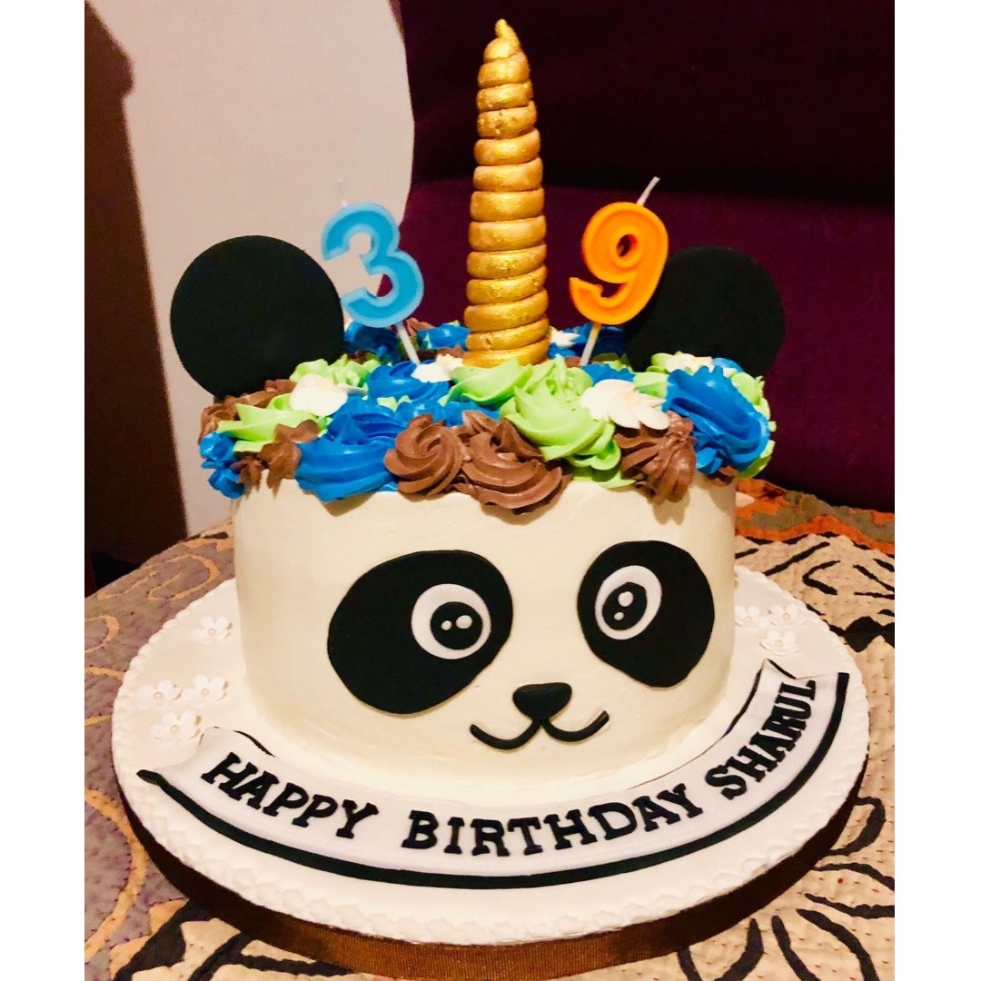 Panda Rosette Unicorn Horn Theme 3d Customized Cake Singapocake