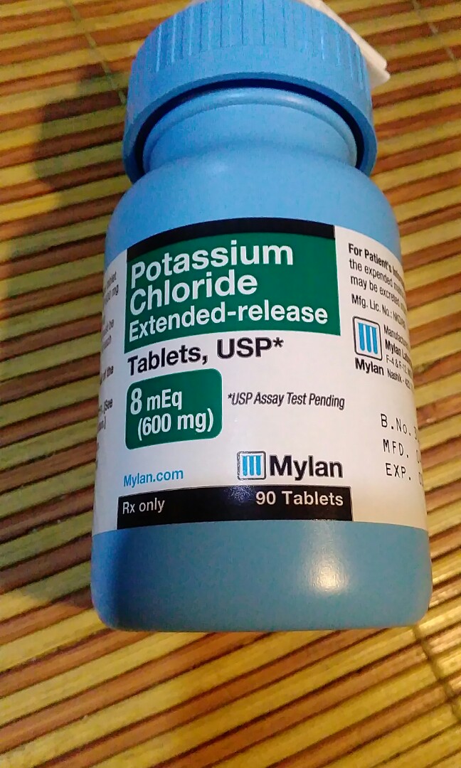 Potassium Chloride Extendedrelease 90 Tablets, 600mg, 健康及營養食用品, 醫療用品和