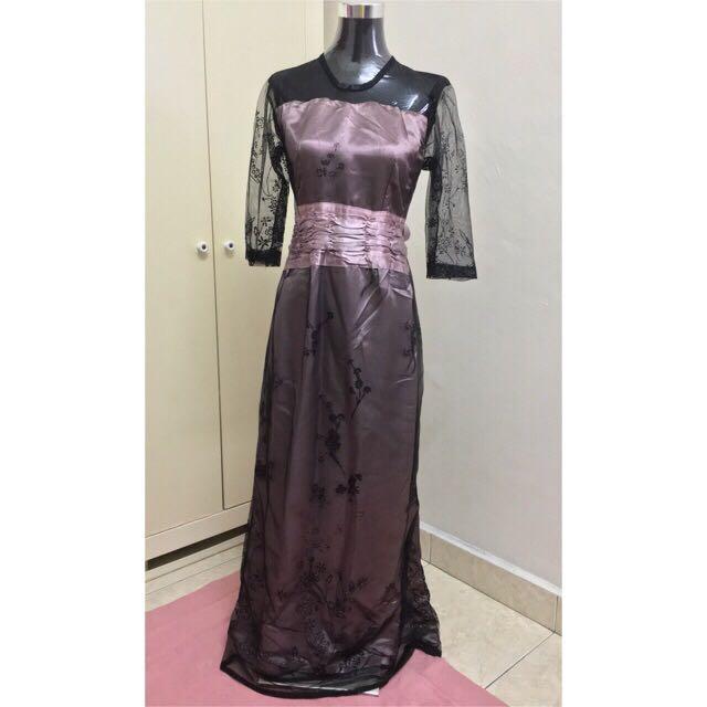 purple and black combination dress