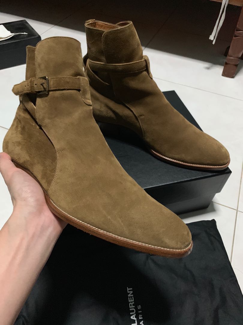 Saint laurent suede jodhpur boots store