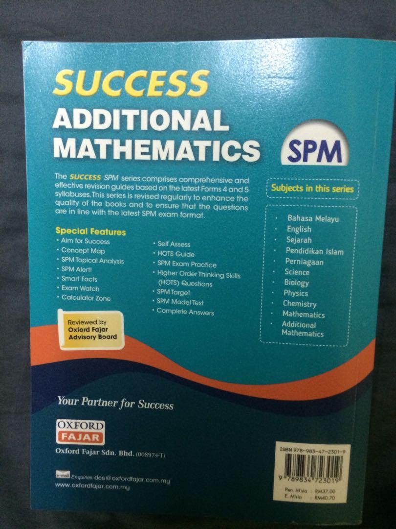 Success Additional Mathematics Spm Textbooks On Carousell