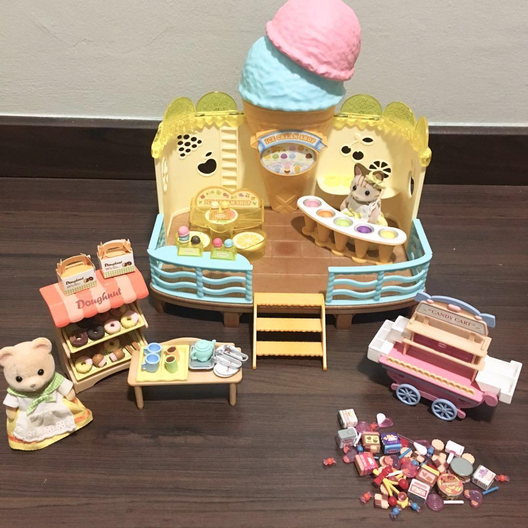 Sylvanian families seaside ice cream shop set top