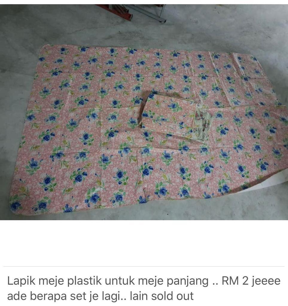 Table cloth (Category: Carpets, Mats & Flooring) located in Seri Kembangan. Submitted by mizzlia (Listing ID 201619975, Image 1). Description: For long tables Self pick up at cheras.
