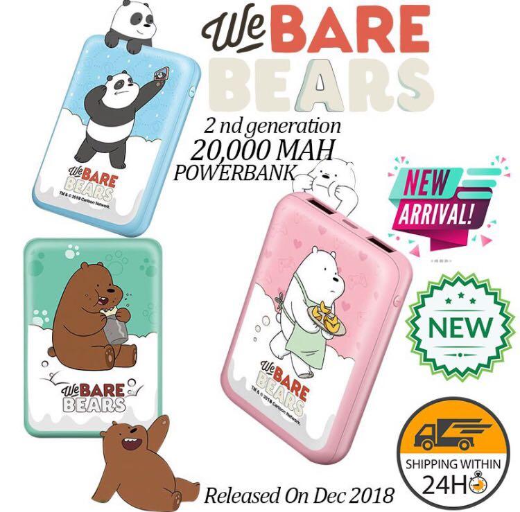 We Bare Bears Powerbank Cute Cartoon 20000mah Mobile Phones