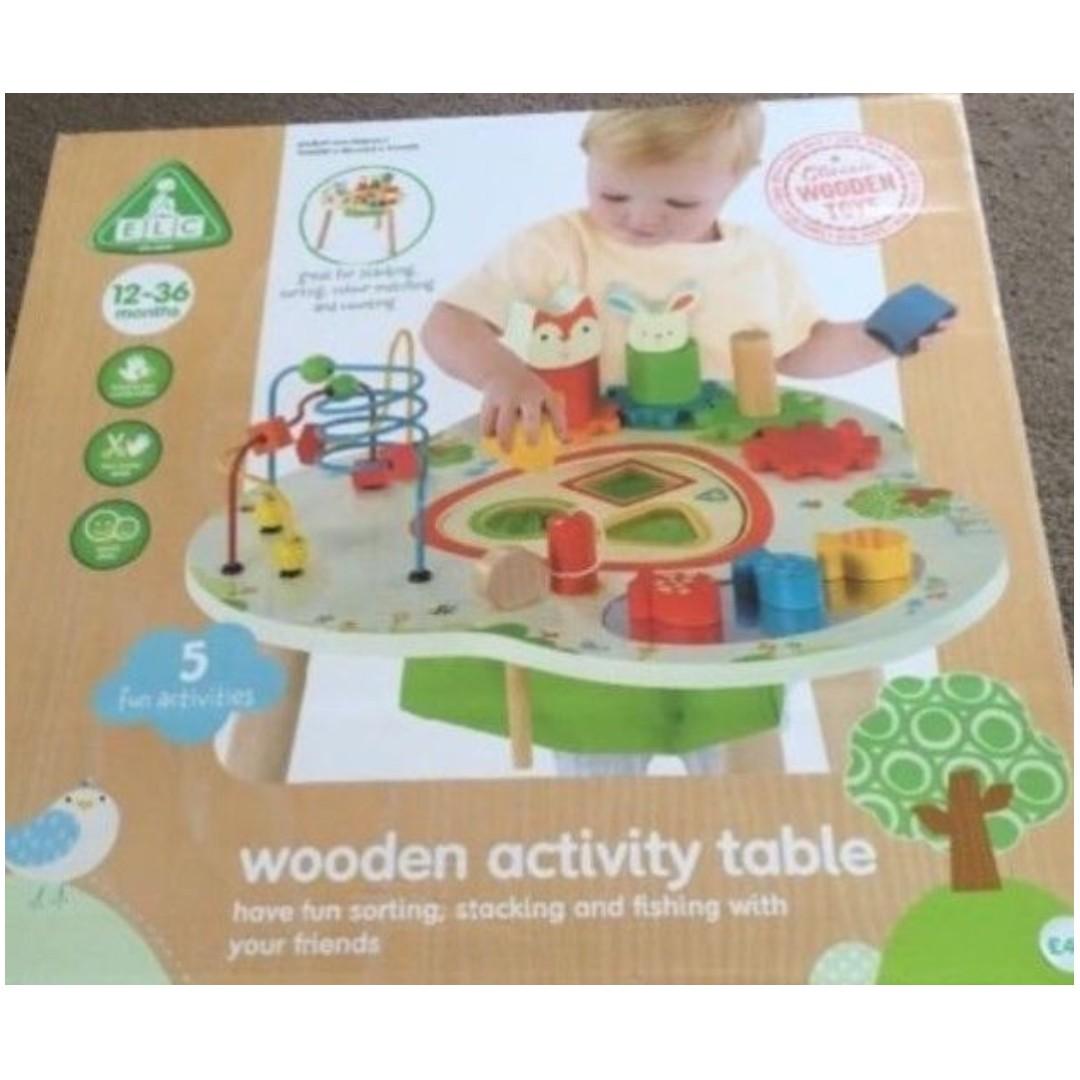 wooden activity table elc