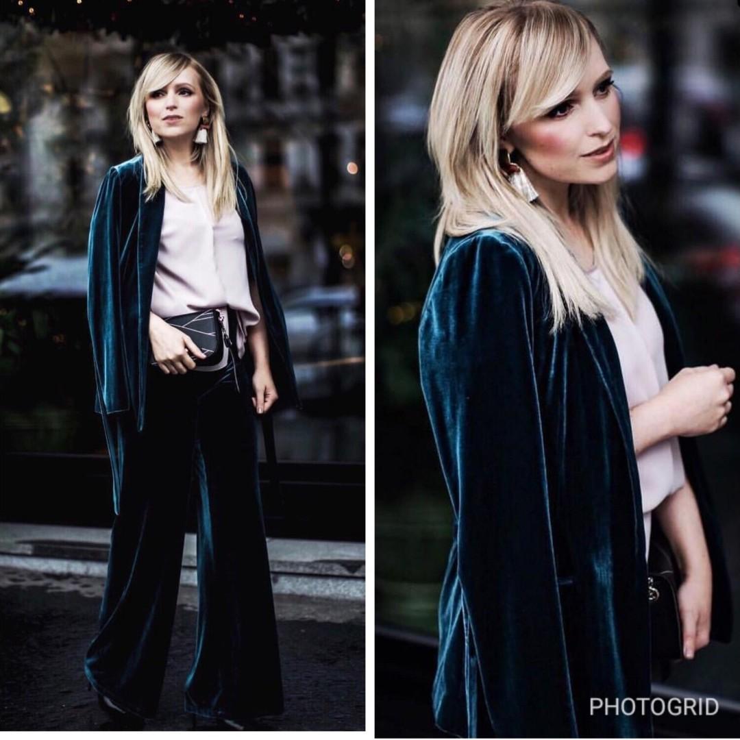 Green velvet jacket hotsell zara