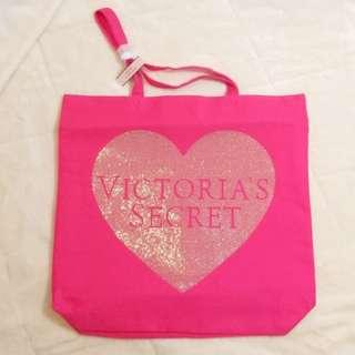 Victoria's Secret Bling Heart Studded Tote Bag - Pink