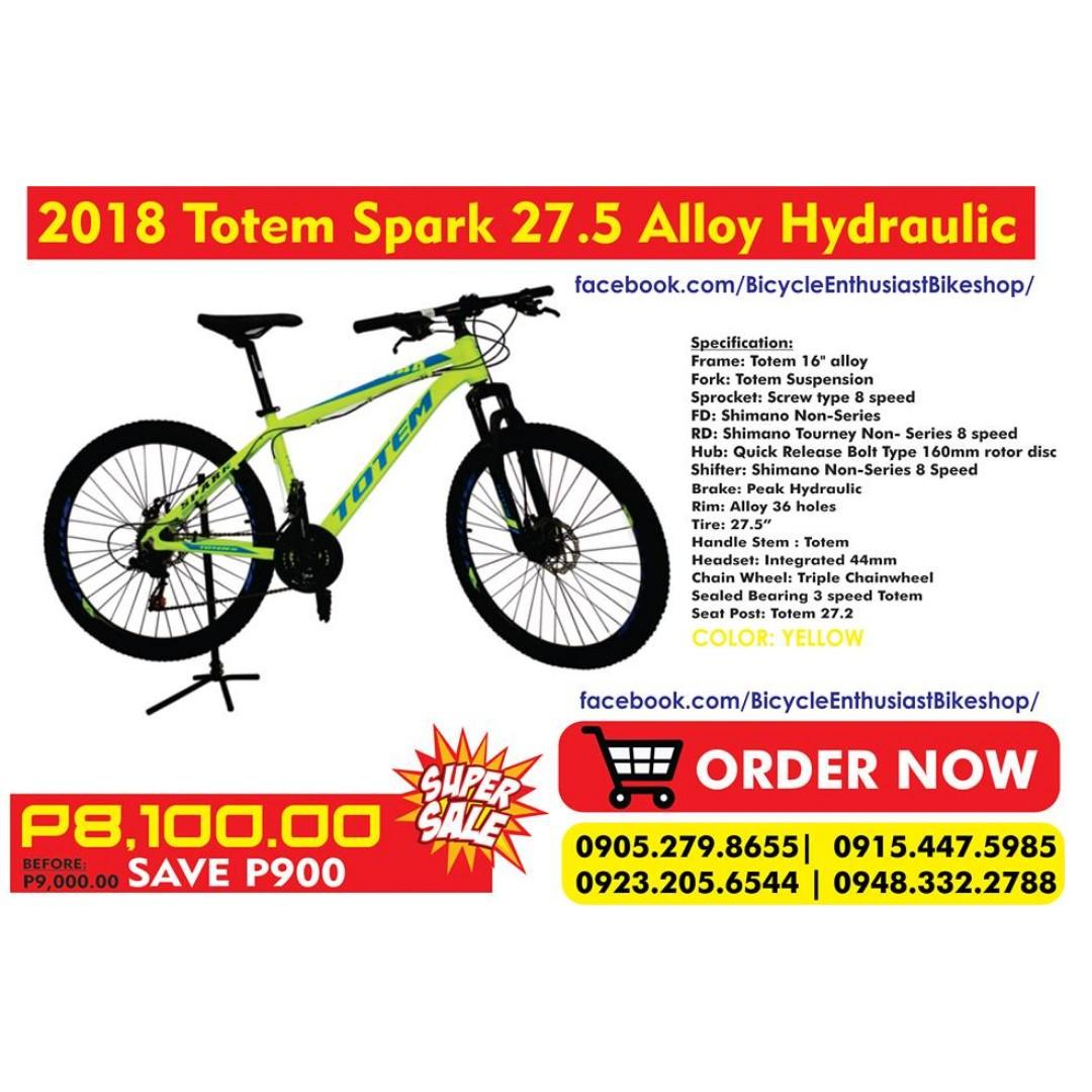 2018 Totem Spark 27.5 Mountain Bike Bicycle MTB Alloy Hydraulic Available at Bicycle Enthusiast Bikeshop of Ampid 1 San Mateo Rizal