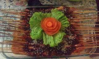 Sate udang teriyaki