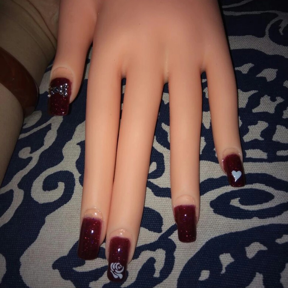 22 8x7 5cm Fake Hand For Nail Art Training Flexible Soft Plastic