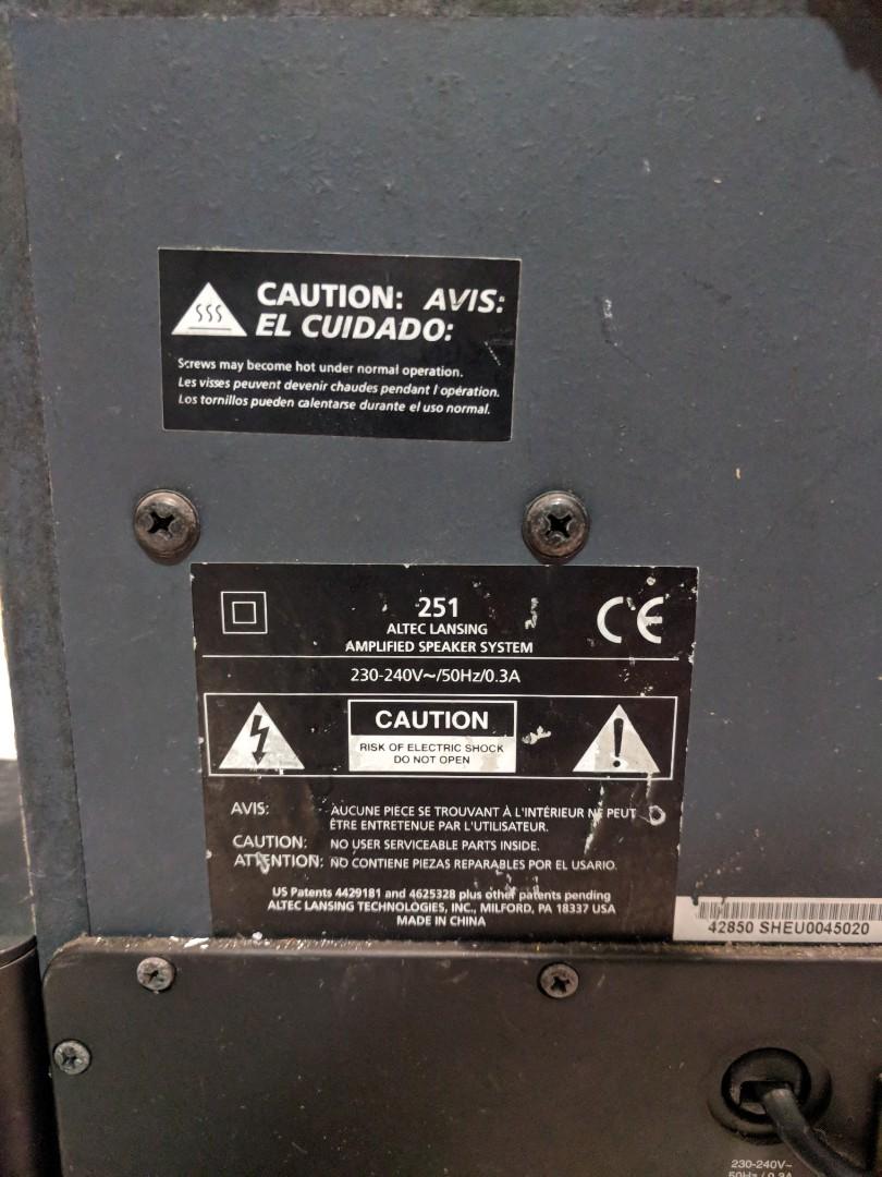 Altec Lansing 251 Speaker 5.1, Audio, Soundbars, Speakers & Amplifiers ...