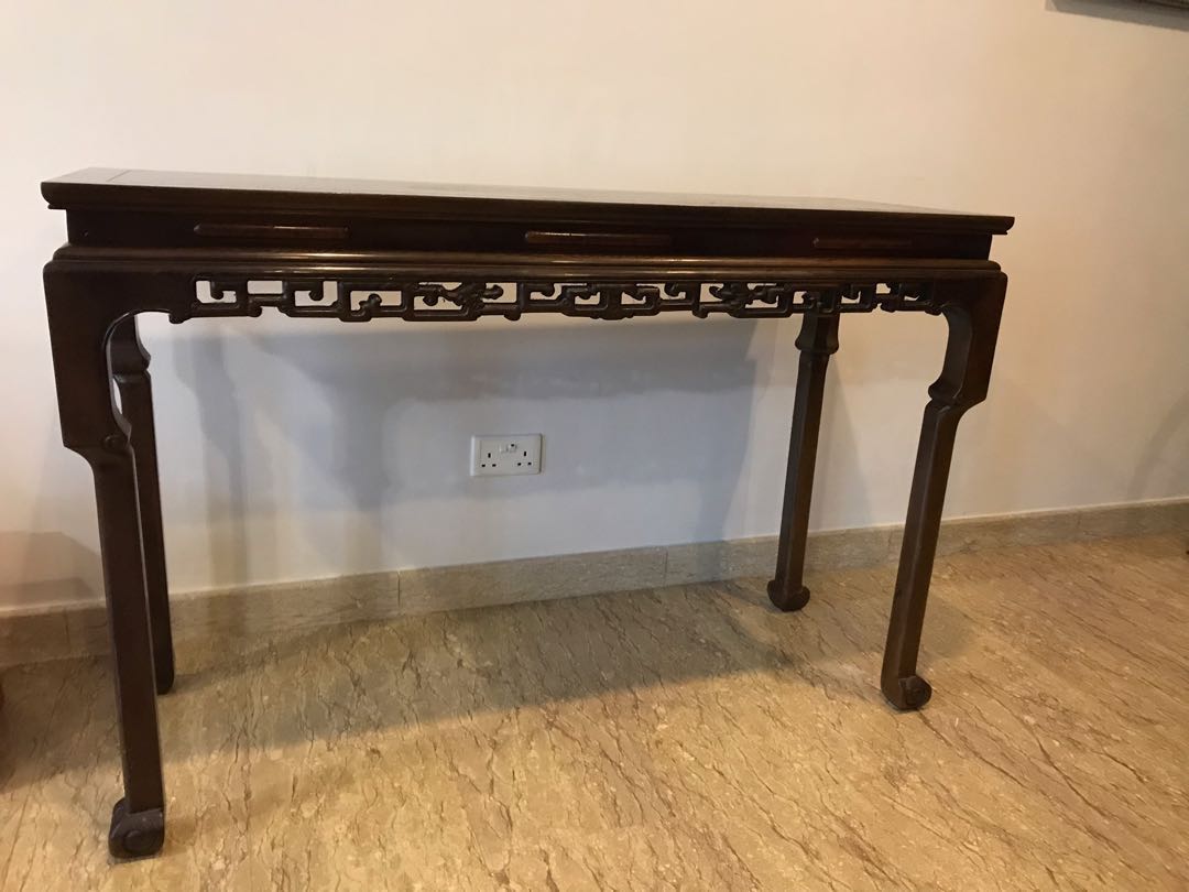 Chinese Antique Side Console Table Furniture Shelves Drawers On Share This Listing