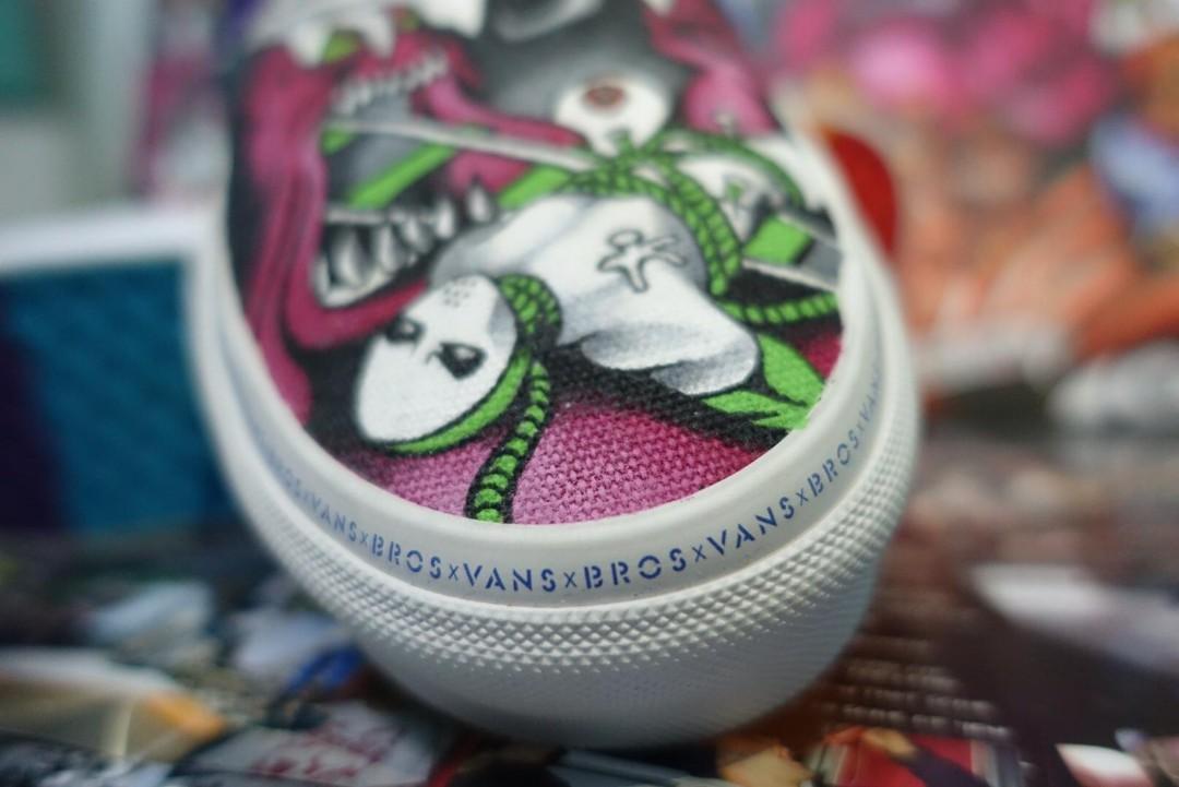 Custom Painted Vans Shoes Slip Ons VANSXBROS MENS US9 BACKTRACK