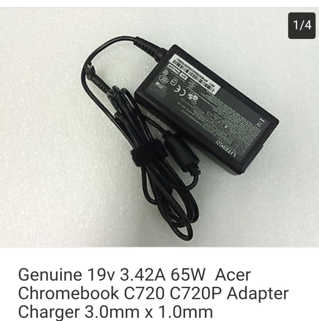 Genuine 19v 3 42a 65w Acer Chromebook C720 C720p Adapter Charger