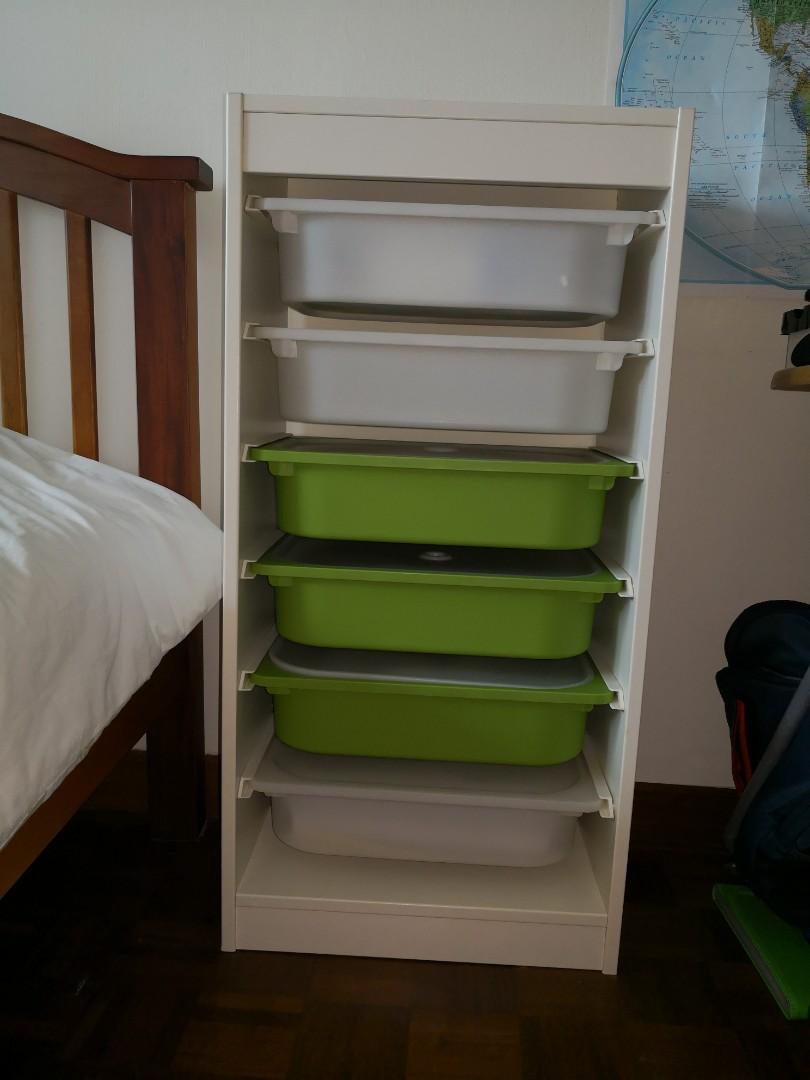 Ikea Open Shelving Unit Trays Included Furniture Shelves Drawers On Carousell