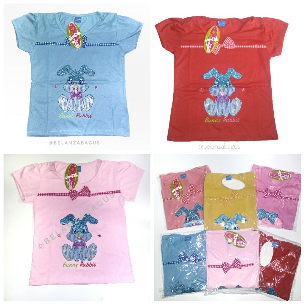 Kaos Cewek Ombak Motif Babies Kids Girls Apparel 4 To 7 Years