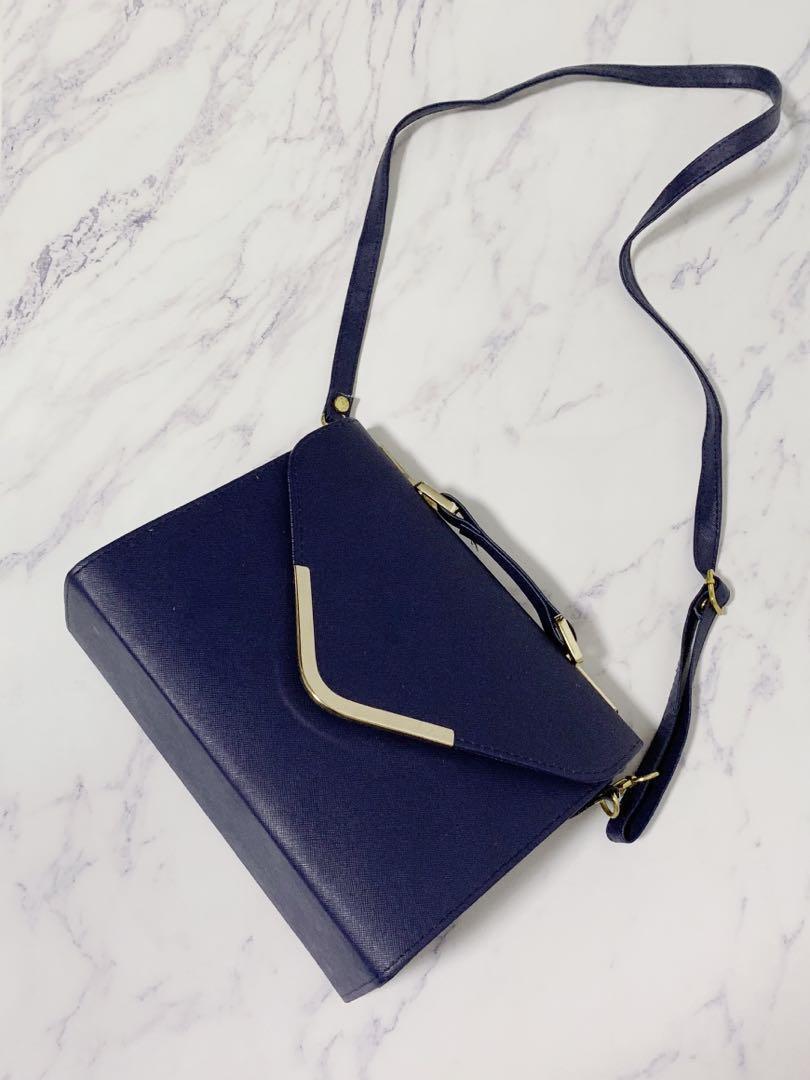 Korea navy blue handbag