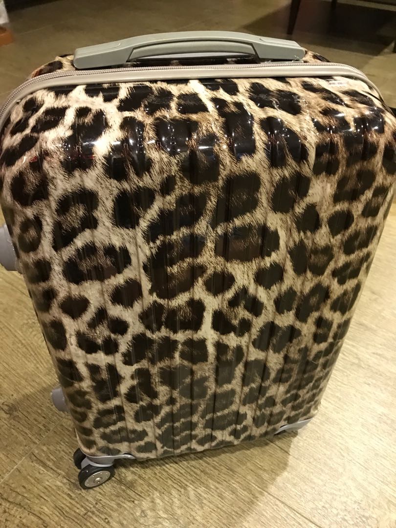leopard print cabin suitcase