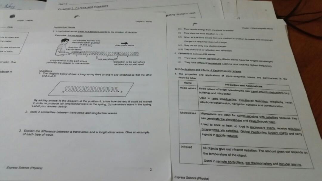 O level physics notes(combi sci) (Category: Assessment Books) located in Singapore. Submitted by utaatu (Listing ID 201715923, Image 1). Description: FREE O LVL PHY TEXTBOOK PROVIDED! *chapter list*(selling all for $15) Forces and pressure Light Waves Electromagnetic waves Transfer of thermal energy Thermal properties of matter Kinetic model of matter Sound Magnetism and electromagnetism Static electricity D.C. Circuits Current electricity Practi