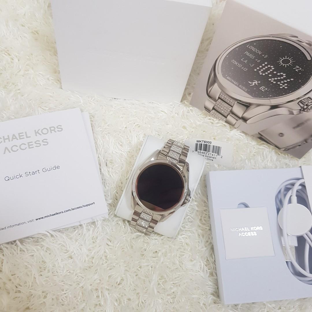 Michael kors access unisex 45mm silvertone bradshaw touchscreen smart watch shop