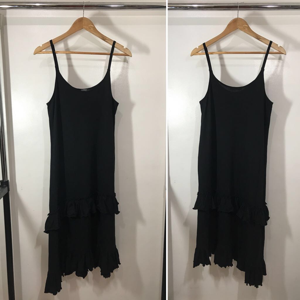 zara black summer dress