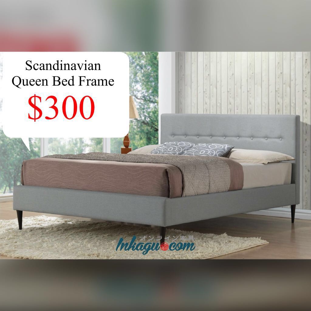 Scandinavian Queen Bed Frame Furniture Beds Mattresses On Carou Photo