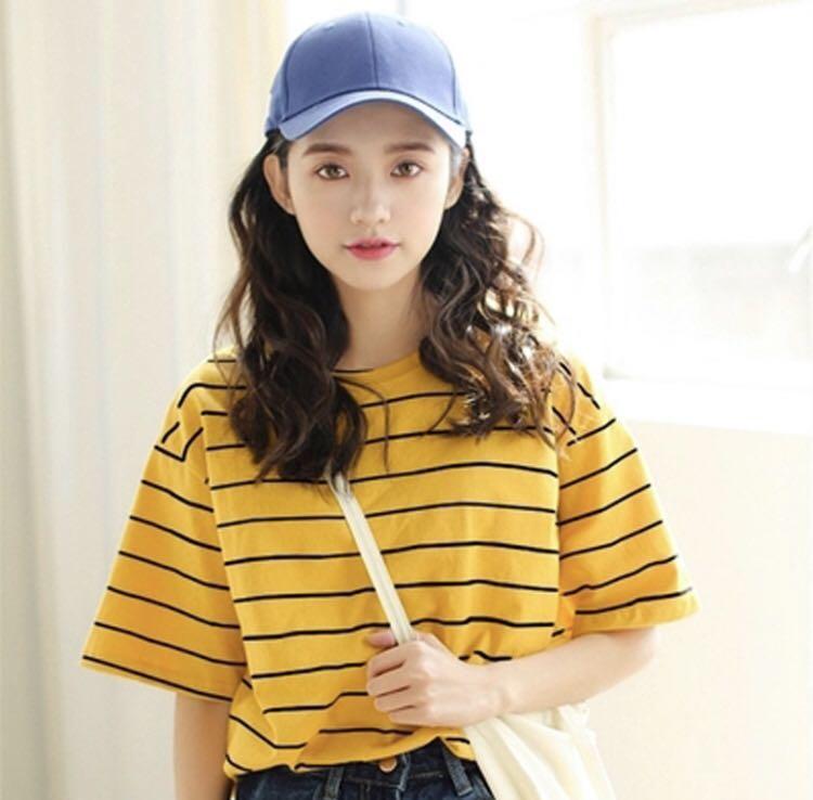 yellow striped shirt outfit