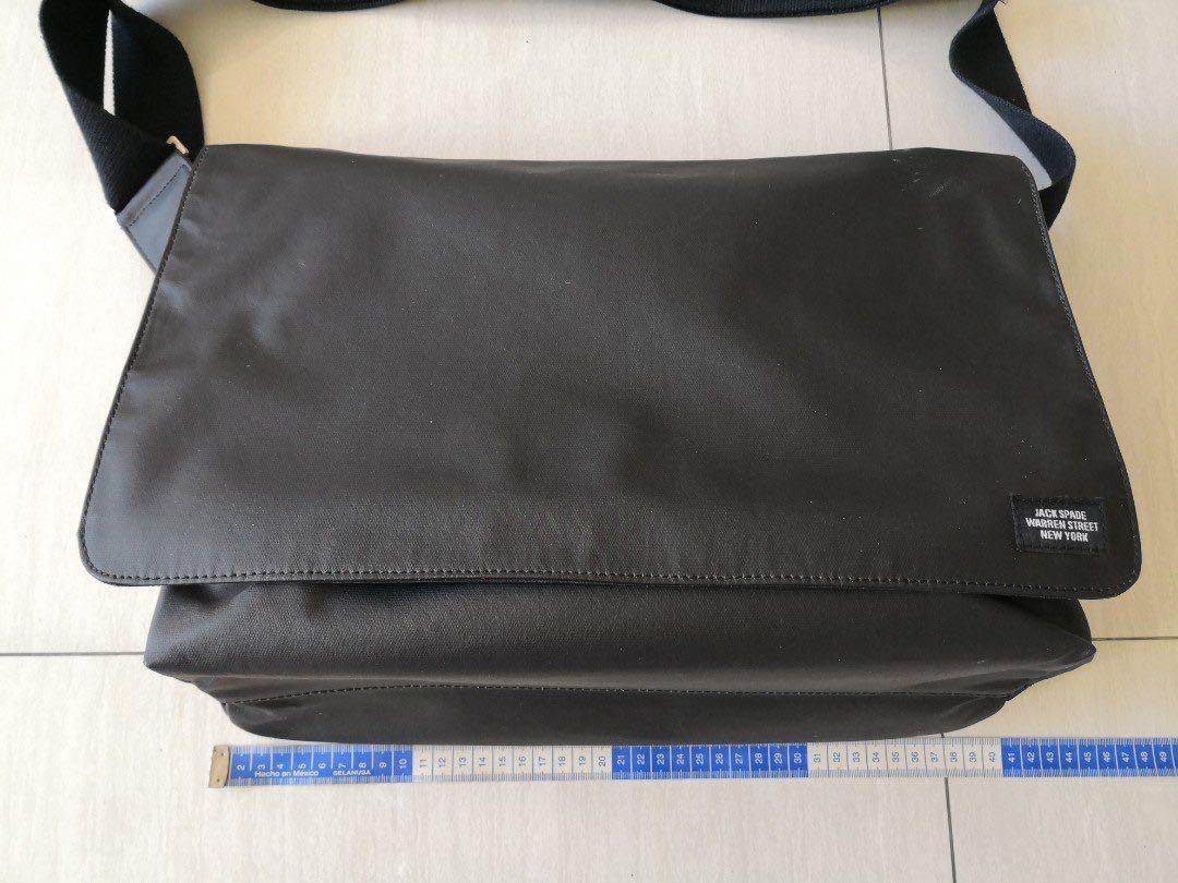 Used Jack Spade Black Coated Canvas Messenger Bag