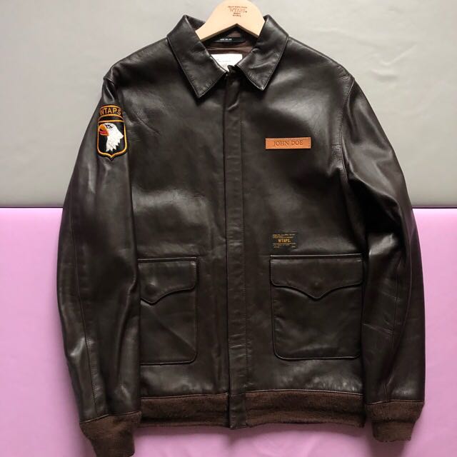 Wtaps A2 leather jacket size m, 男裝, 外套及戶外衣服  Carousell