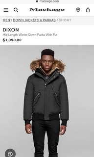 Mackage Black Dixon Down Parka/Jacket (size36)