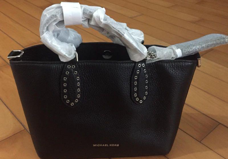 michael kors brooklyn small leather satchel