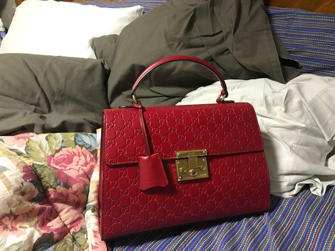 gucci red monogram bag